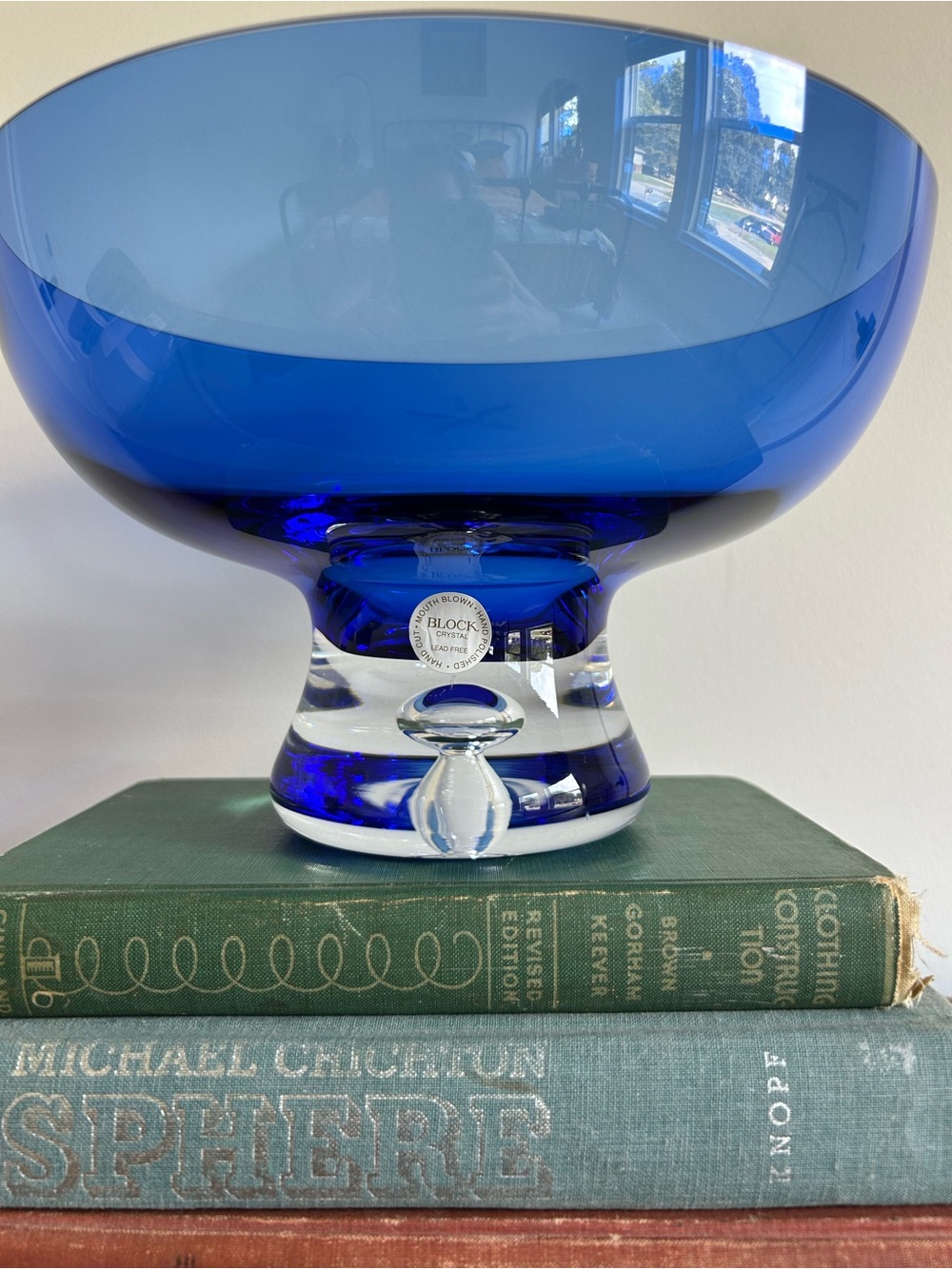 BLOCK Crystal Stockholm Cobalt Footed Bowl